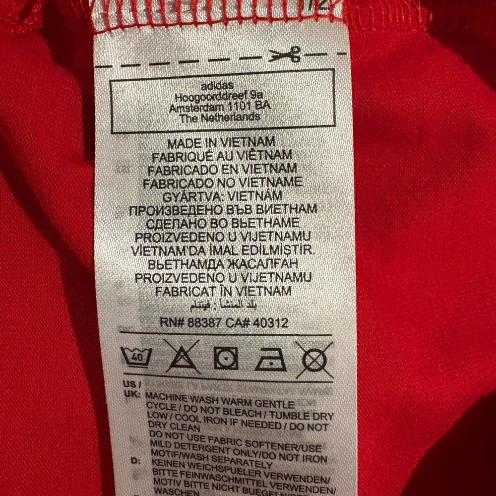 Adidas Men's Bold Red Short Sleeve Tee - Picture 4 of 5